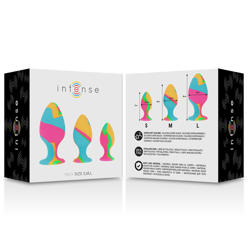 INTENSE - SET PLUG SILICONA MULTICOLOR INTENSE ANAL TOYS