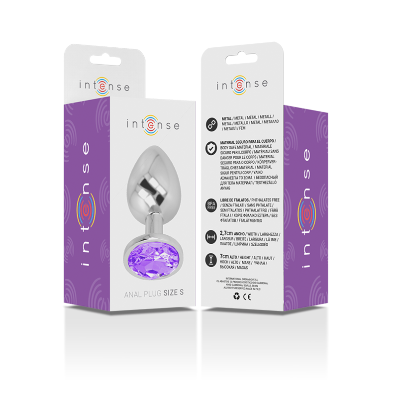 INTENSE - PLUG ANAL METAL ALUMINIO CON CRISTAL VIOLETA TALLA S INTENSE ANAL TOYS