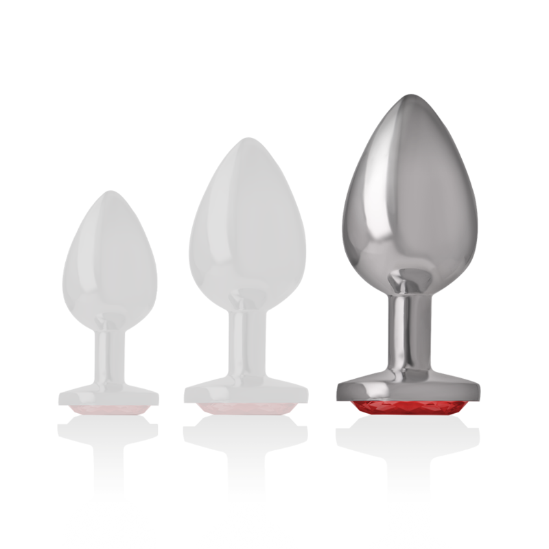 INTENSE - PLUG ANAL METAL ALUMINIO CON CRISTAL ROJO TALLA L INTENSE ANAL TOYS