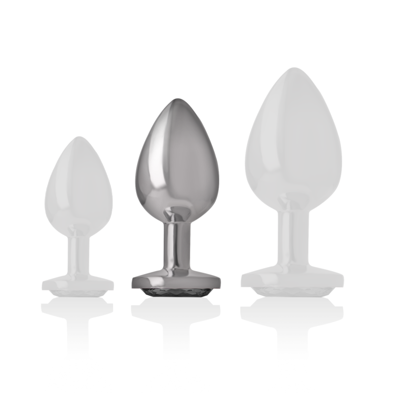 INTENSE - PLUG ANAL METAL ALUMINIO CON CRISTAL NEGRO TALLA M INTENSE ANAL TOYS