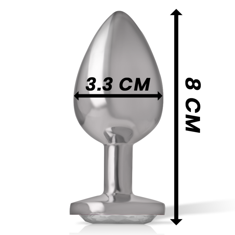 INTENSE - PLUG ANAL METAL ALUMINIO CON CRISTAL PLATA TALLA M INTENSE ANAL TOYS