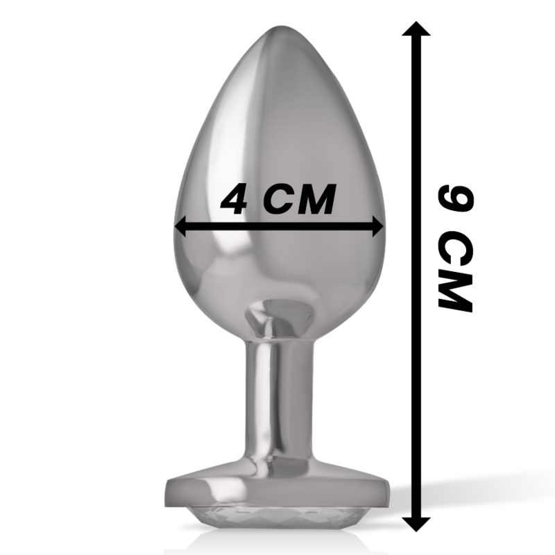 INTENSE - PLUG ANAL METAL ALUMINIO CON CRISTAL PLATA TALLA L INTENSE ANAL TOYS