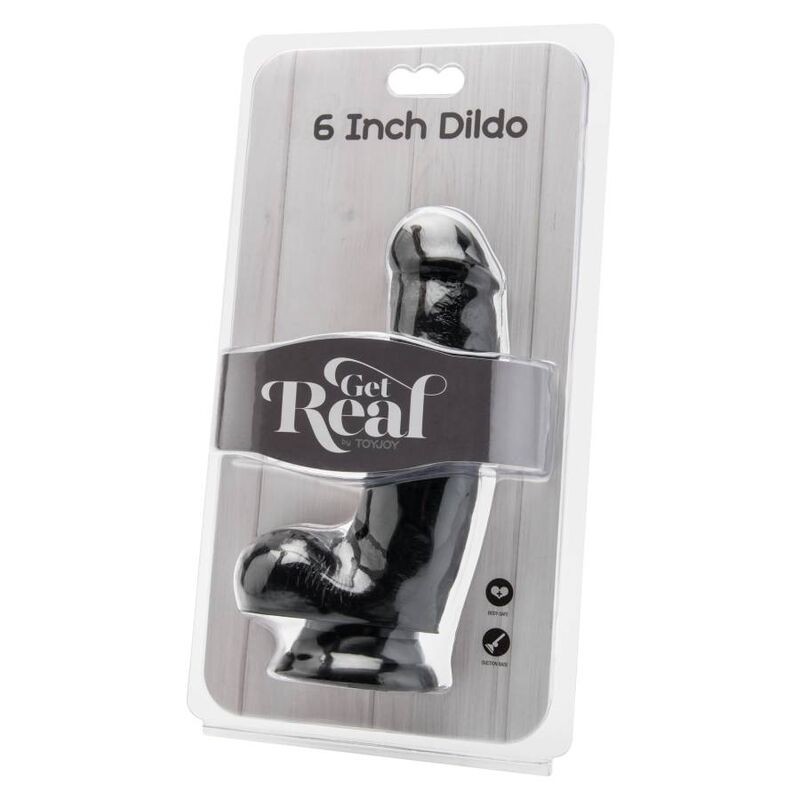 GET REAL - DILDO 12 CM CON TESTICULOS NEGRO GET REAL