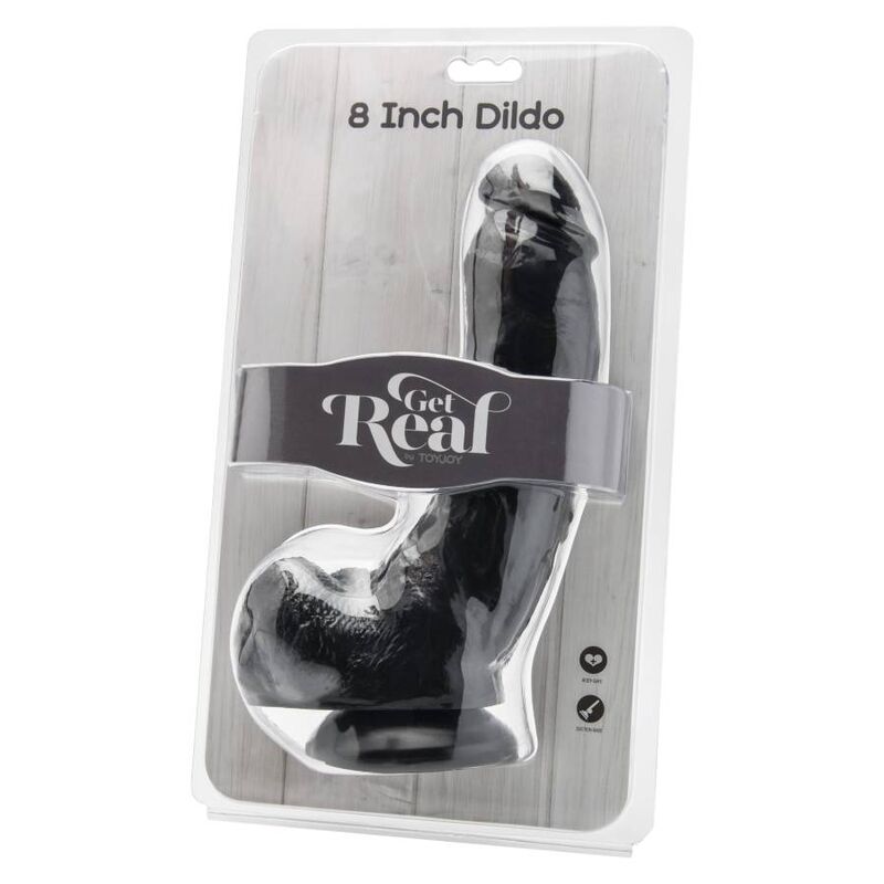 GET REAL - DILDO 20,5 CM CON TESTICULOS NEGRO GET REAL