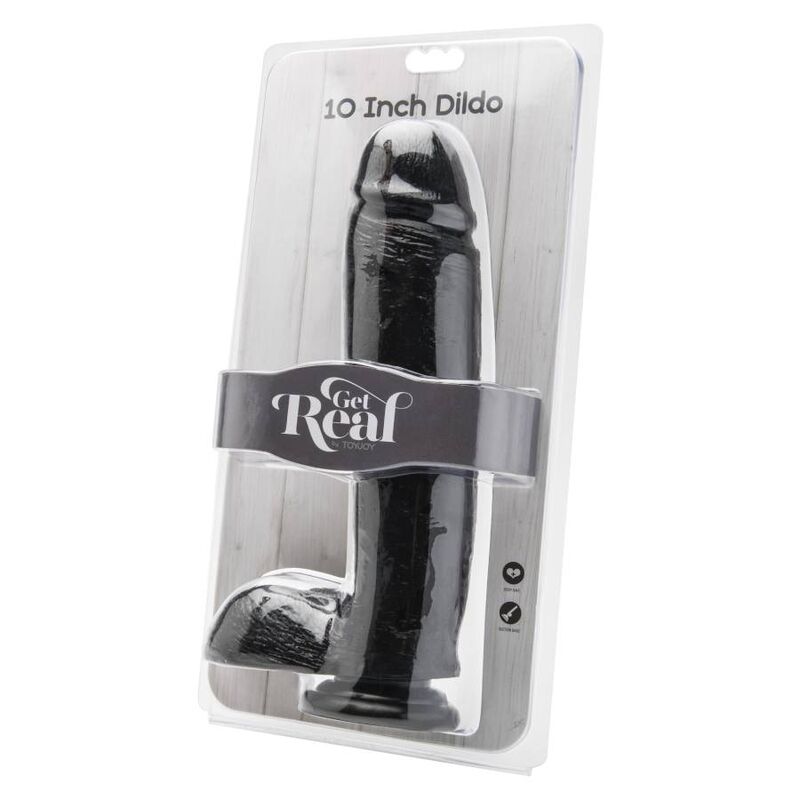 GET REAL - DILDO 25,5 CM CON TESTICULOS NEGRO GET REAL