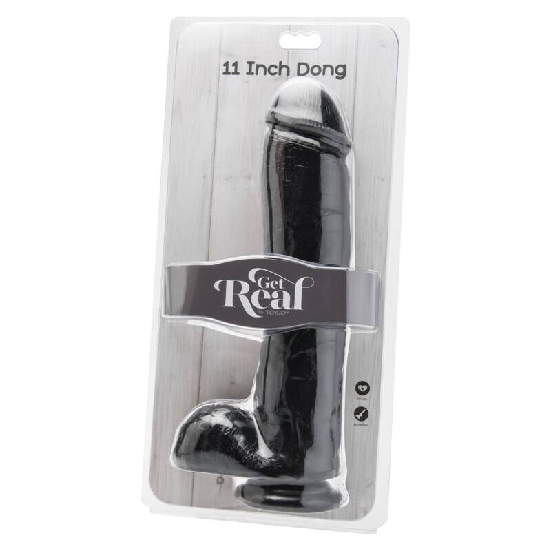 GET REAL - DILDO 28 CM CON TESTICULOS NEGRO GET REAL