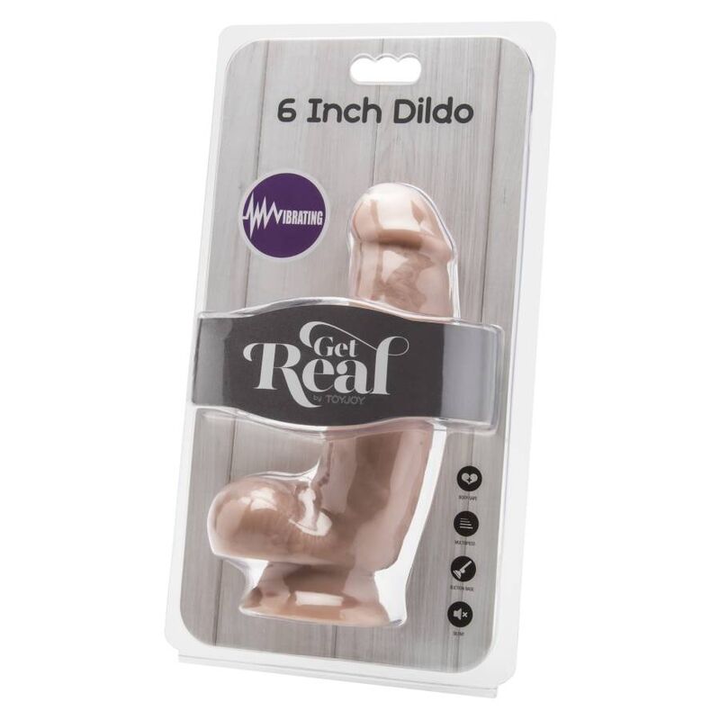 GET REAL - DILDO 12 CM CON TESTICULOS VIBRADOR NATURAL GET REAL