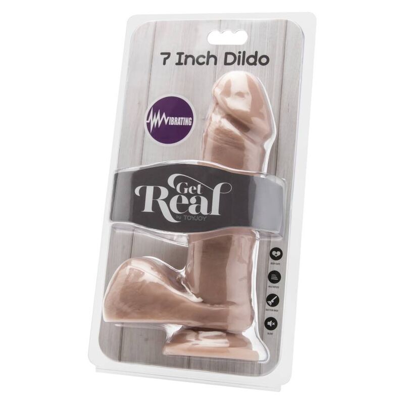 GET REAL - DILDO 18 CM CON TESTICULOS VIBRADOR NATURAL GET REAL