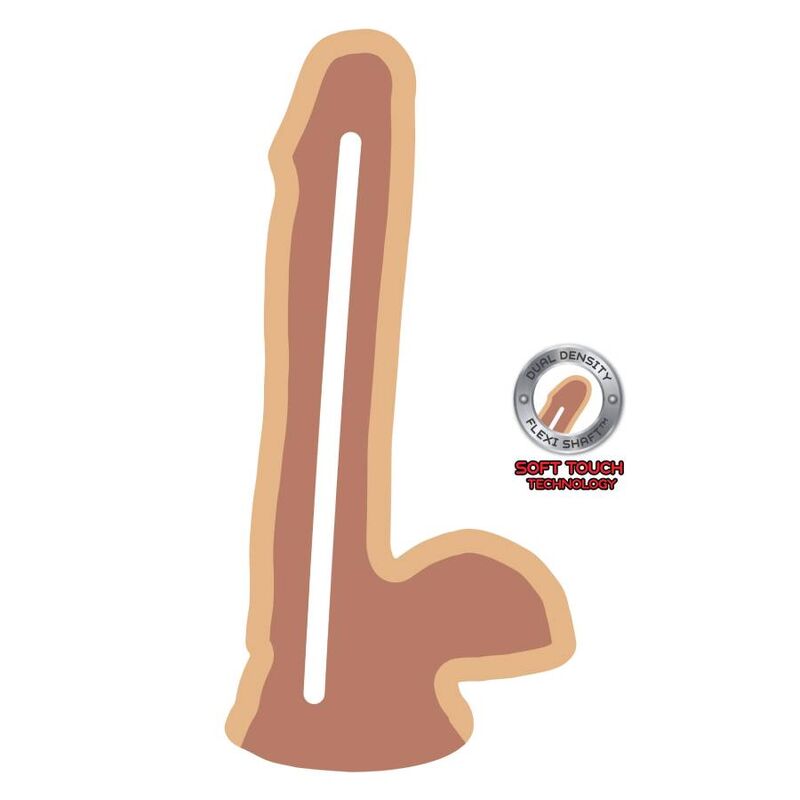 GET REAL - DUAL DENSITY DILDO 17 CM CON TESTICULOS NATURAL GET REAL