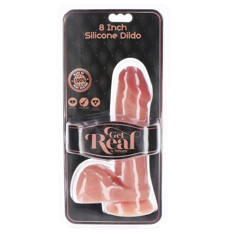 GET REAL - DILDO SILICONA 20,5 CM CON TESTICULOS NATURAL GET REAL