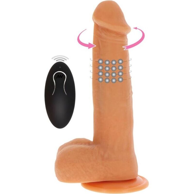 GET REAL - DILDO VIBRADOR CON BOLAS GIRATORIAS NATURAL GET REAL