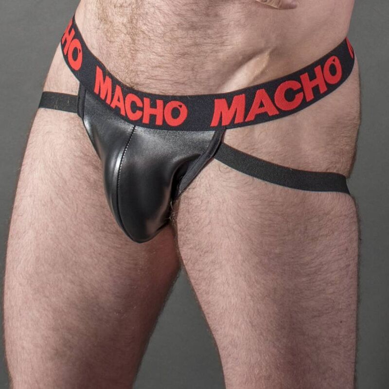 MACHO - MX25RC JOCK CUERO ROJO S MACHO UNDERWEAR