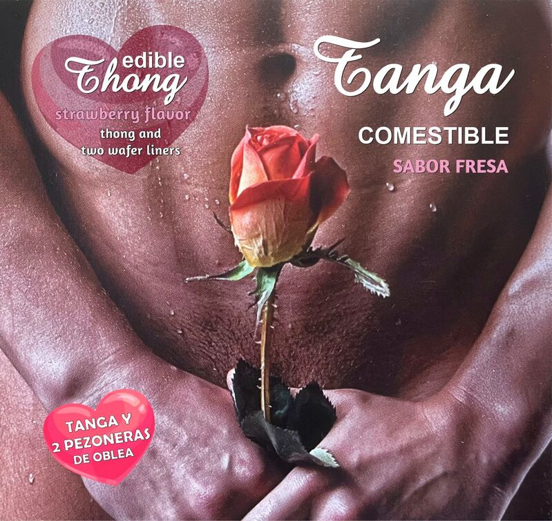 HOTFLOWERS - TANGA+ 2 PEZONES OBLEA FRESA HOMBRE /es/pt/en/fr/it/ HOTFLOWERS