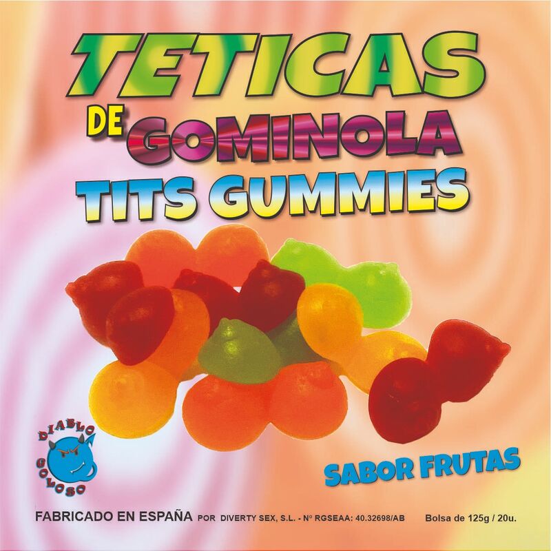 DIABLO GOLOSO - TETICAS DE GOMINOLA SURTIDAS BRILLO DIABLO GOLOSO