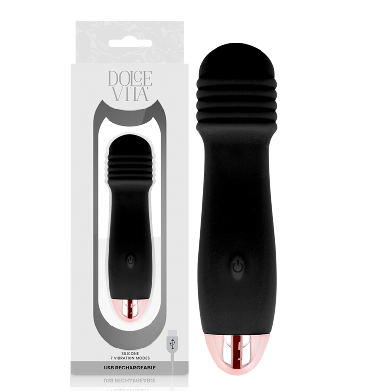 DOLCE VITA - VIBRADOR RECARGABLE TRES NEGRO 7 VELOCIDADES DOLCE VITA