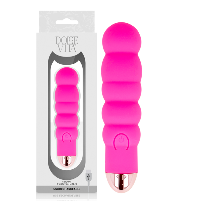 DOLCE VITA - VIBRADOR RECARGABLE SIX ROSA 7 VELOCIDADES DOLCE VITA