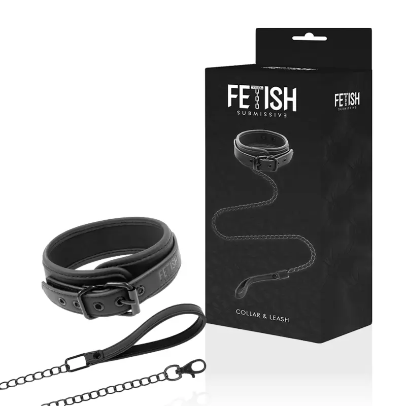 FETISH SUBMISSIVE - COLLAR CON CADENA CON FORRO DE NOPRENO FETISH SUBMISSIVE BONDAGE