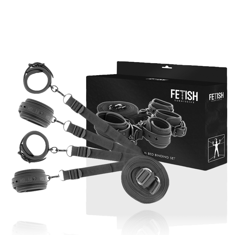 FETISH SUBMISSIVE - SET DE ESPOSAS Y ATADURAS CON FORRO DE NOPRENO FETISH SUBMISSIVE BONDAGE