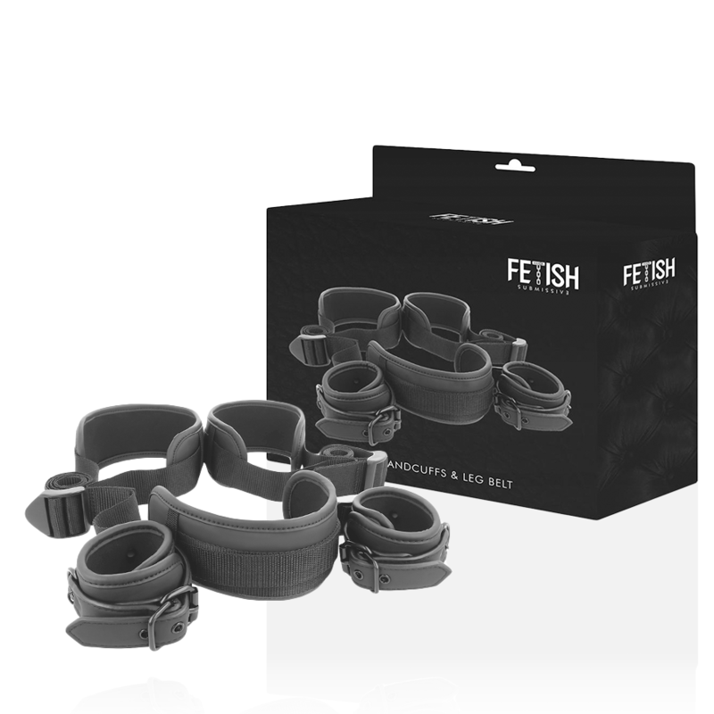 FETISH SUBMISSIVE - POSICIÓN PIERNAS ABIERTAS CON ESPOSAS CON FORRO DE NOPRENO FETISH SUBMISSIVE BONDAGE