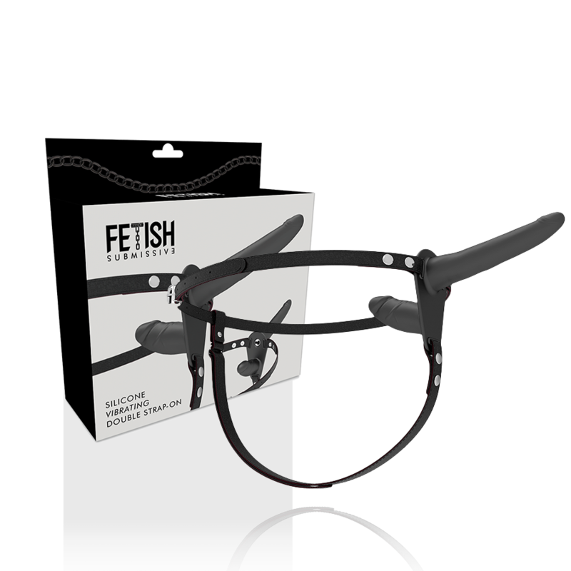 FETISH SUBMISSIVE HARNESS - DOBLE PENETRACIÓN VIBRADOR NEGRO FETISH SUBMISSIVE HARNESS