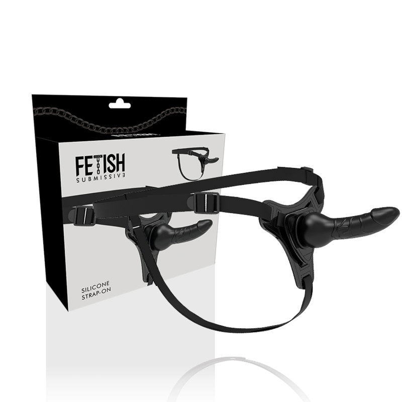 FETISH SUBMISSIVE HARNESS - SILICONA NEGRO REALISTIC 16 CM FETISH SUBMISSIVE HARNESS