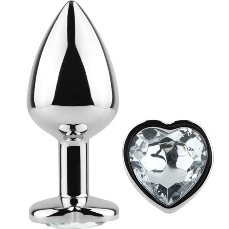 SECRETPLAY - METAL BUTT PLUG CORAZÓN TRANSPARENTE TALLA S 7 CM SECRETPLAY TOYS