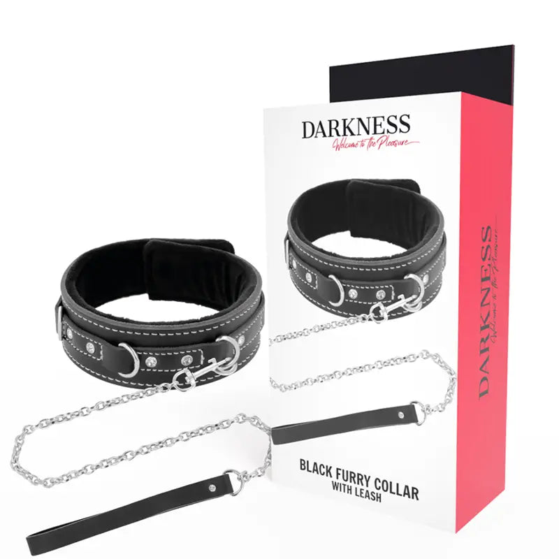DARKNESS - COLLAR LEATHER CON CORREA ALTA CALIDAD DARKNESS BONDAGE
