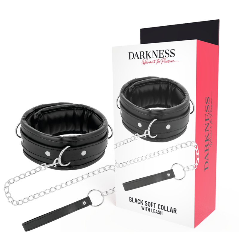 DARKNESS - COLLAR CON CADENA SOFT LEATHER DARKNESS BONDAGE