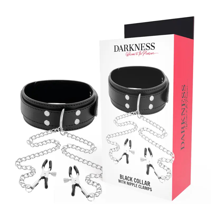 DARKNESS - COLLAR CON PINZAS PARA PEZONES NEGRO DARKNESS BONDAGE