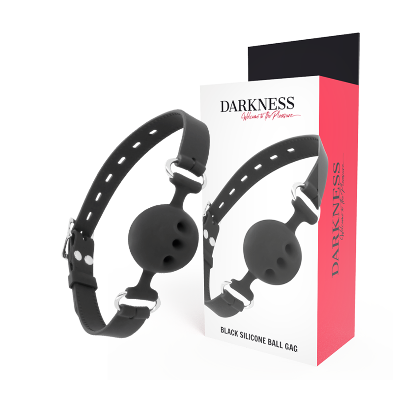 DARKNESS - MORDAZA TRANSPIRABLE SILICONA NEGRO DARKNESS BONDAGE
