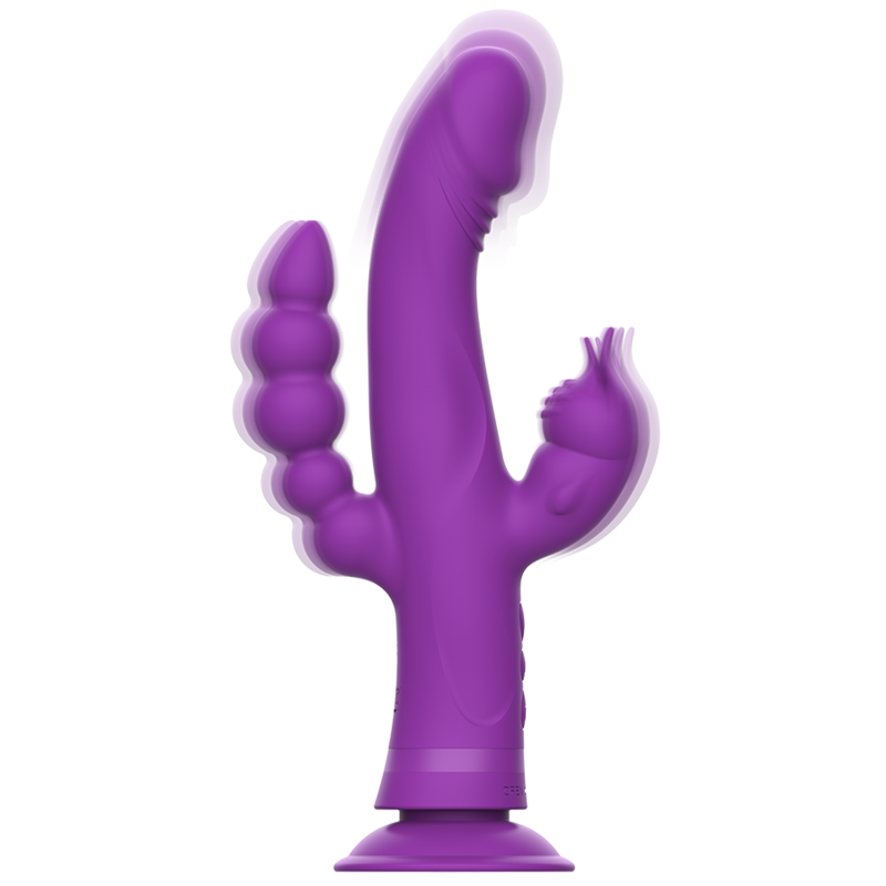 INTENSE - CASANOVA VIBRADOR RABBIT SILICONA TRIPLE MOTOR MORADO INTENSE FUN
