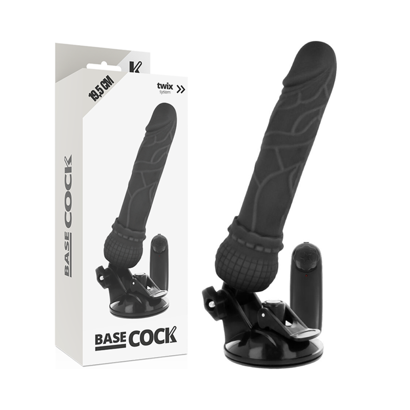 BASECOCK - VIBRADOR REALISTICO CONTROL REMOTO NATURAL 19.5 CM -O- 4 CM BASECOCK