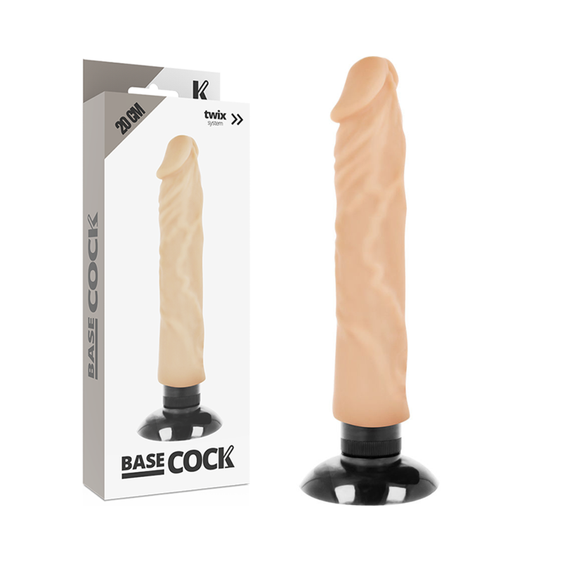 BASECOCK - VIBRADOR REALISTICO 2-1 NATURAL 20 CM -O- 4 CM BASECOCK