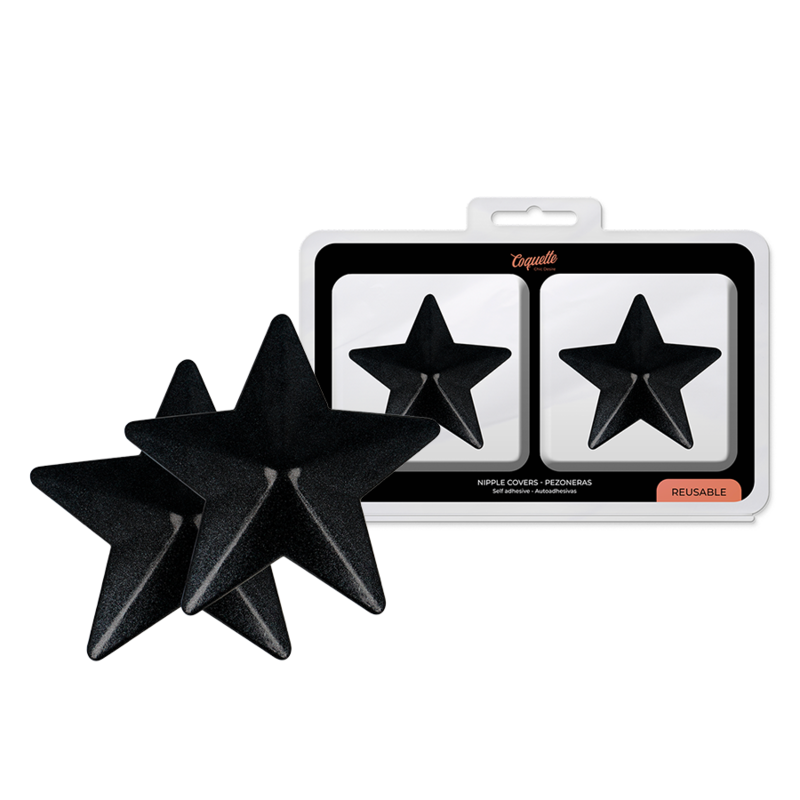 COQUETTE CHIC DESIRE - CUBRE PEZONES METAL ESTRELLAS NEGRAS COQUETTE ACCESSORIES