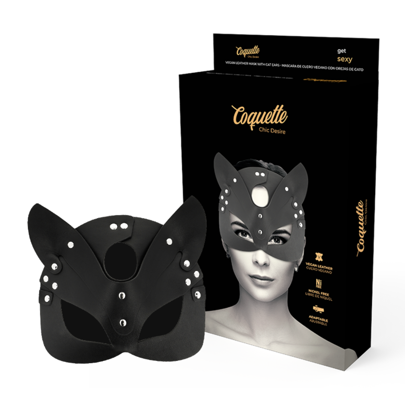 COQUETTE CHIC DESIRE - MASCARA CUERO VEGANO CON OREJAS DE GATO COQUETTE ACCESSORIES