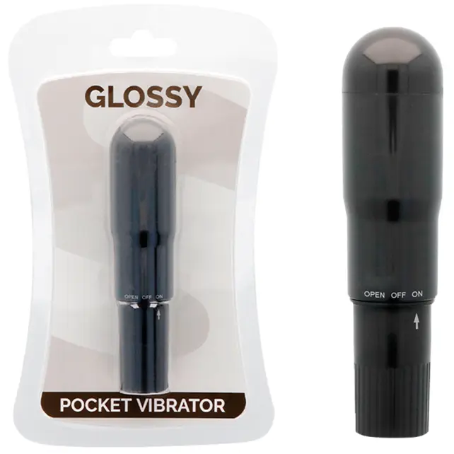 GLOSSY - POCKET VIBRADOR NEGRO GLOSSY