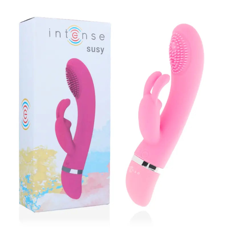 INTENSE - SUSY VIBRADOR OSCILANTE SILICON RABBIT ROSA INTENSE FUN