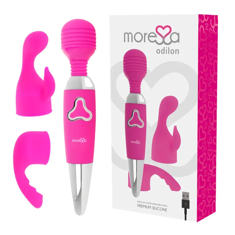 MORESSA - ODILON WAND POTENTE MOTOR MAS DOS CABEZALES PREMIUM SILICONE RECARGABLE MORESSA
