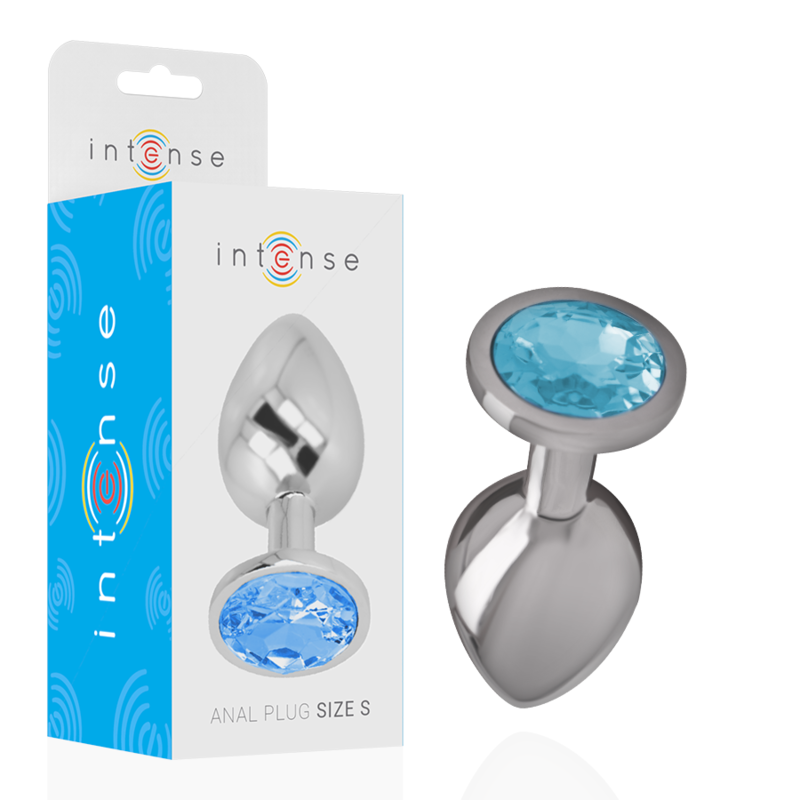 INTENSE - PLUG ANAL METAL ALUMINIO CON CRISTAL AZUL TALLA S INTENSE ANAL TOYS