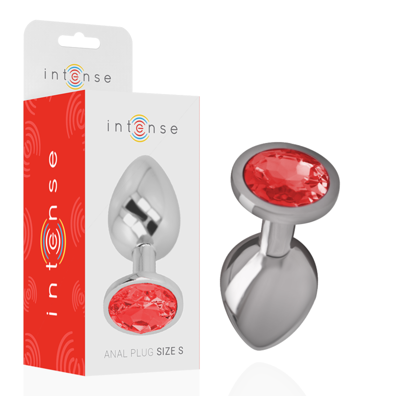 INTENSE - PLUG ANAL METAL ALUMINIO CON CRISTAL ROJO TALLA S INTENSE ANAL TOYS