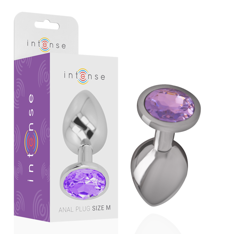 INTENSE - PLUG ANAL METAL ALUMINIO CON CRISTAL VIOLETA TALLA M INTENSE ANAL TOYS