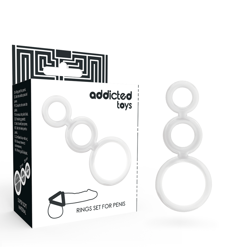 ADDICTED TOYS - SET ANILLOS PENE Y TESTICULOS CLEAR ADDICTED TOYS