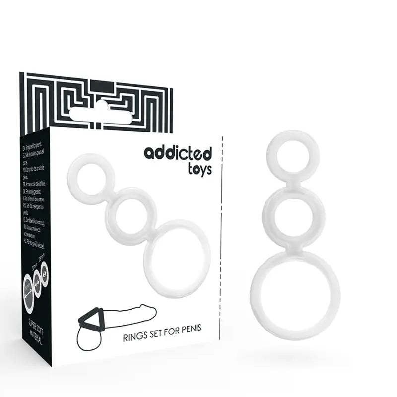 ADDICTED TOYS - SET ANILLOS PENE Y TESTICULOS CLEAR ADDICTED TOYS