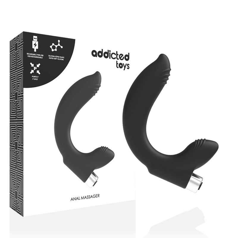 ADDICTED TOYS - VIBRADOR PROSTÁTICO RECARGABLE MODEL 7 - NEGRO ADDICTED TOYS