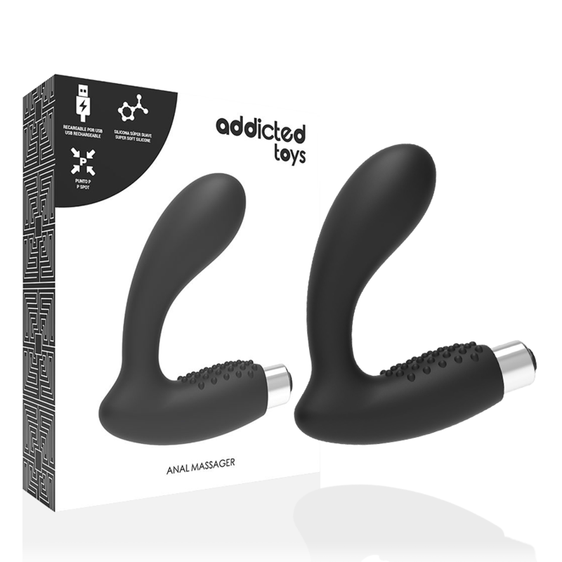 ADDICTED TOYS - VIBRADOR PROSTÁTICO RECARGABLE MODEL 5 - NEGRO ADDICTED TOYS