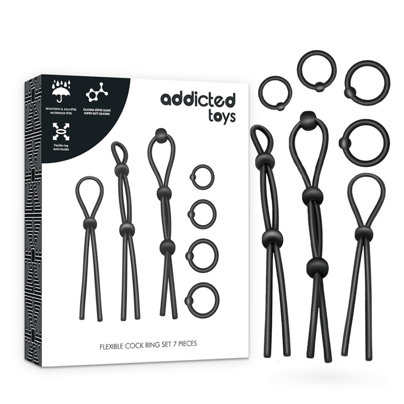ADDICTED TOYS - KIT DE 7 ANILLAS SILICONA FLEXIBLE ADDICTED TOYS