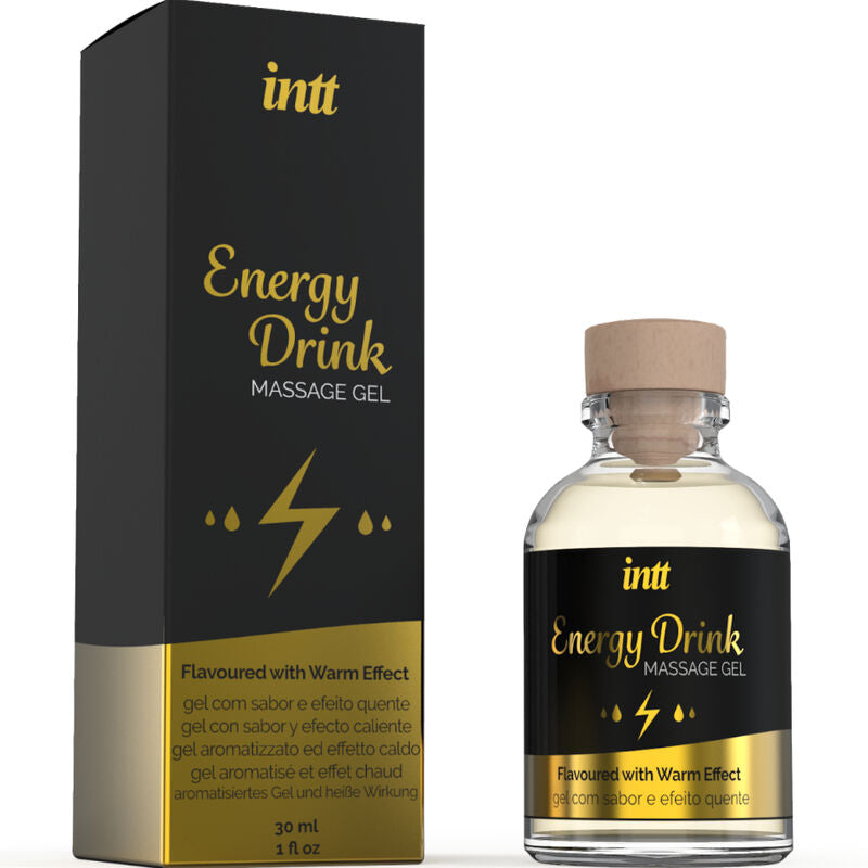 INTT MASSAGE & ORAL SEX - GEL DE MASAJE CON SABOR A BEBIDA ENERGETÍCA Y EFECTO CALOR INTT MASSAGE & ORAL SEX