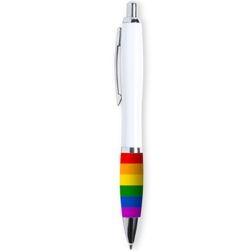 PRIDE - BOLIGRAFO BLANCO BANDERA LGBT PRIDE