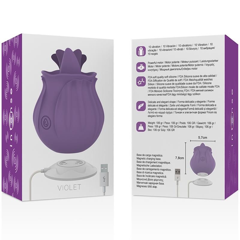 INTENSE - VIOLET ESTIMULADOR LENGUA BASE MAGNÉTICA INTENSE FUN