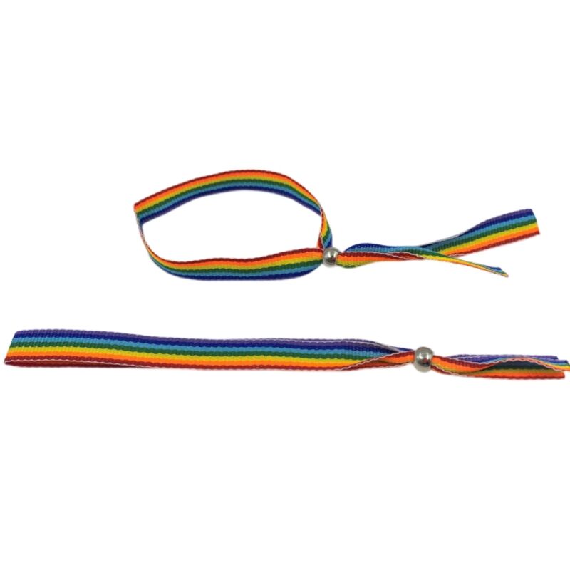 PRIDE - PULSERA BOLITA PLATEADA BANDERA LGBT PRIDE